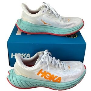 Hoka One One Carbon X 2 White Blazing Orange 7.5